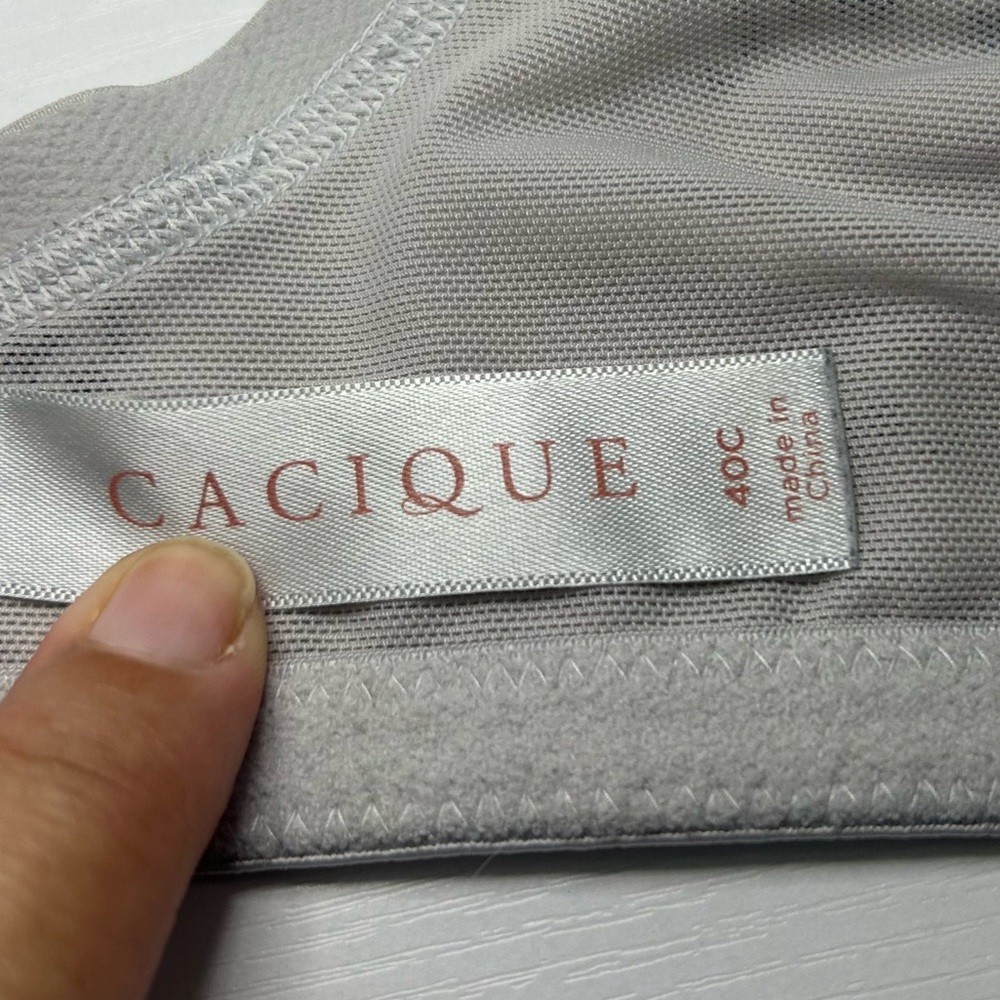 Cacique Lane Bryant Lightly Lined Full Coverage Gray & Black Floral Bra 40C - Picture 12 of 15